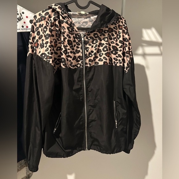 Main Strip Leopard Print and Black Bomber Jacket - Picture 1 of 4